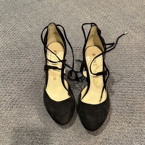 Anne Klein Black Lace-Up Heels